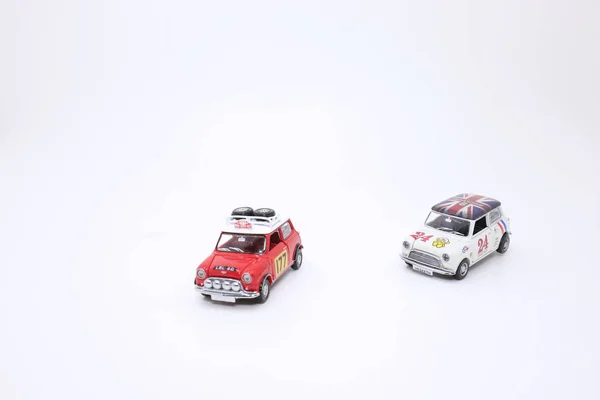 Uma Escala Carro Brinquedo Mini Cooper — Fotografia de Stock