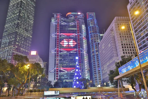 在中区的圣诞之夜香港 — 图库照片