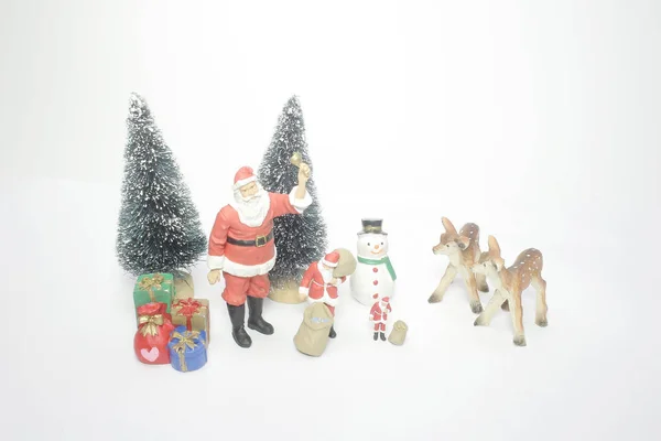 Natal Figuras Renas Papai Noel — Fotografia de Stock