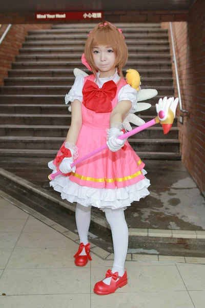 Une Pose Cosplay Anime Japonais Non Identifié Japon Festa — Photo