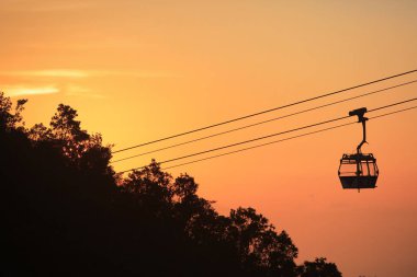 Ngong Ping 360 teleferik güneş küme görünümü