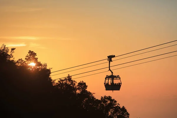 Coucher Soleil Sur Téléphérique Ngong Ping 360 — Photo