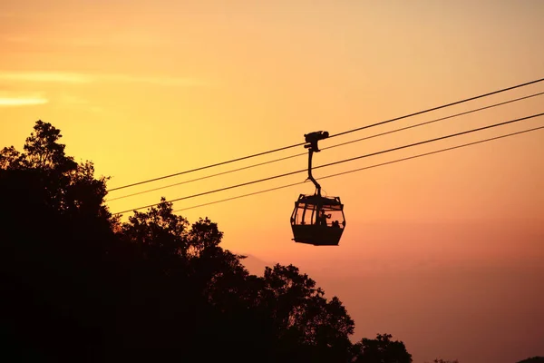 Vista Puesta Del Sol Del Teleférico Ngong Ping 360 —  Fotos de Stock