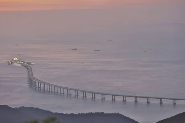 Hong Kong Zhuhai Macau Híd Látképe — Stock Fotó