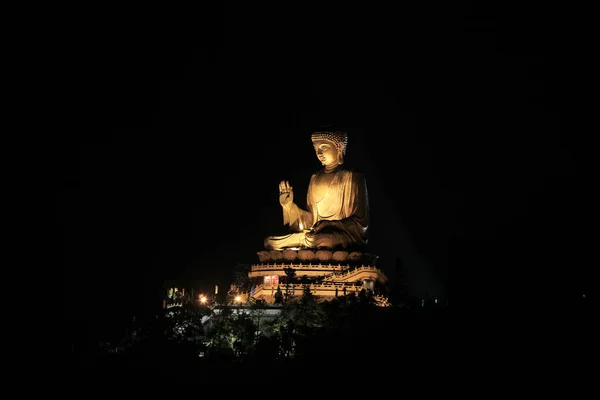 Tian Tan Bouddha Vue Nuit — Photo