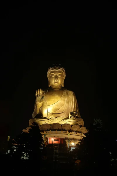 Lumière Bouddha Géant Statue — Photo