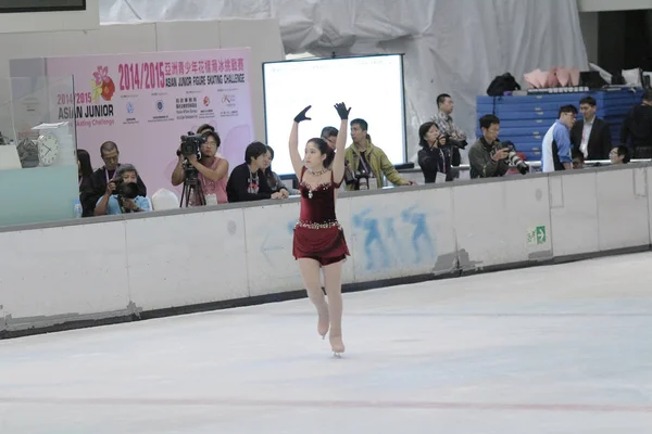 Menina Figura Patinação Arena Esportes — Fotografia de Stock