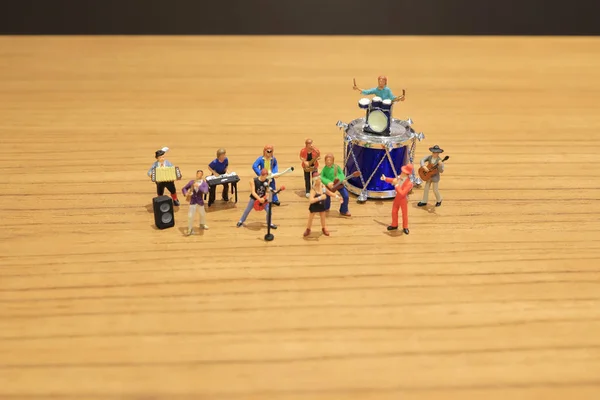 Mini Figuras Banda Música Espectáculo — Foto de Stock