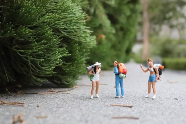 bir Mini bir sırt çantası yürüme ile seyahat