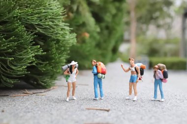 bir Mini bir sırt çantası yürüme ile seyahat