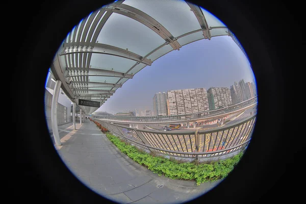 Moderna Flyover Länken West Kowloon Station — Stockfoto