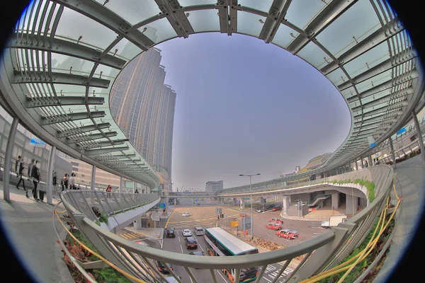 Link Sobrevoo Moderno Staion Kowloon Ocidental — Fotografia de Stock
