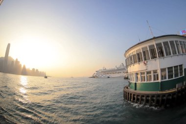 bir Hong Kong ferry pier gün tim