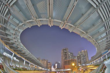 west kowloon staio bir modern yaya köprüsü bağlantı