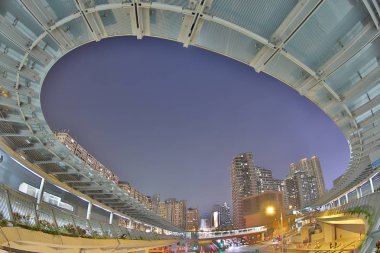 west kowloon staio bir modern yaya köprüsü bağlantı