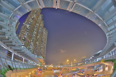 west kowloon staio bir modern yaya köprüsü bağlantı