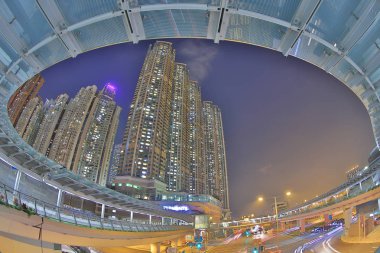 west kowloon staio bir modern yaya köprüsü bağlantı