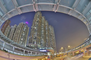 west kowloon staio bir modern yaya köprüsü bağlantı