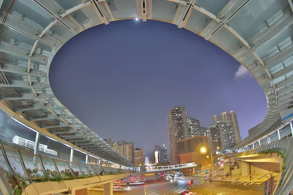 west kowloon staio bir modern yaya köprüsü bağlantı