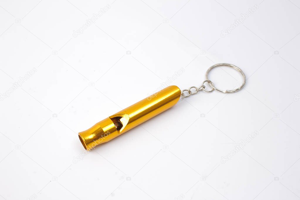 the Metal whistle on a white background