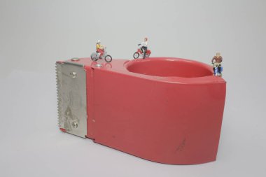 mini figür binmek motosiklet circl çevresinde