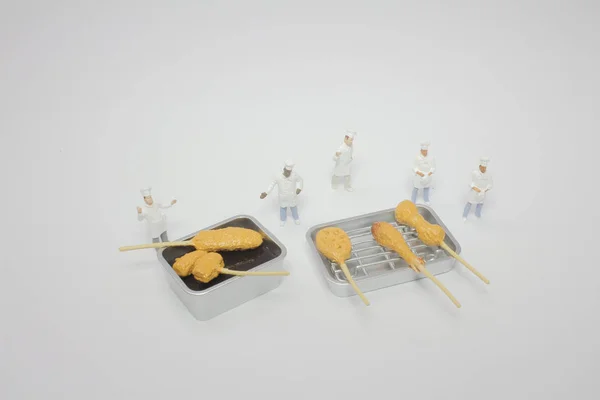 Mini Figurky Kuchyně Šéfkuchaře — Stock fotografie