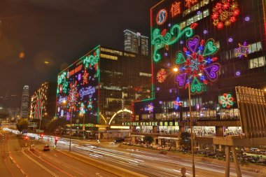 2016: Hong Kong xmas önce geceleri sokak