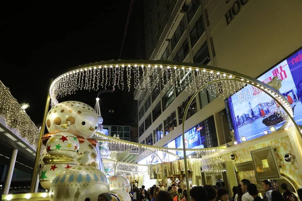 Hong Kong Noite Natal 2016 — Fotografia de Stock