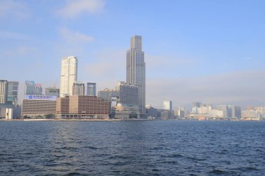 Tsim Sha Tsui Kowloon bölgesinde bir görünümünü 