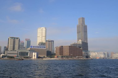 Tsim Sha Tsui Kowloon bölgesinde bir görünümünü 