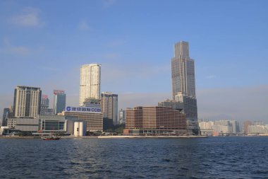 Tsim Sha Tsui Kowloon bölgesinde bir görünümünü 