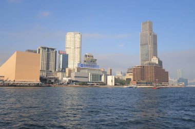 Tsim Sha Tsui Kowloon bölgesinde bir görünümünü 