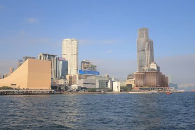 Tsim Sha Tsui Kowloon bölgesinde bir görünümünü 
