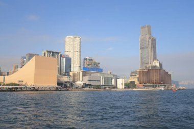 Tsim Sha Tsui Kowloon bölgesinde bir görünümünü 