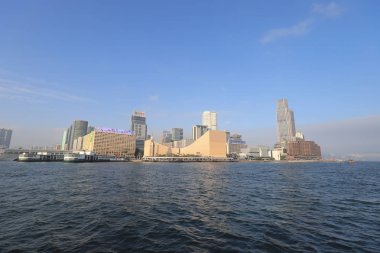 Tsim Sha Tsui Kowloon bölgesinde bir görünümünü 