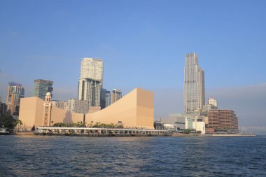 Tsim Sha Tsui Kowloon bölgesinde bir görünümünü 