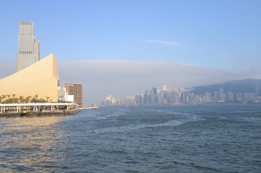 Tsim Sha Tsui Kowloon bölgesinde bir görünümünü 