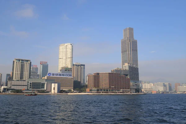 Vista Distrito Tsim Sha Tsui Kowloon — Fotografia de Stock