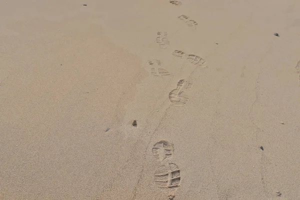 Plage Sable Chaussures Imprimer Océan Côte Mer — Photo