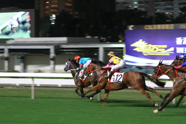 Una Carrera Caballos Hong Kong Jockey Club — Foto de Stock