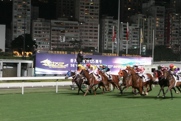 Een Horse Racing Een Populaire Sport Bij — Stockfoto