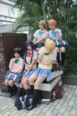 Asya csoplay partide giyinmiş Cosplayer