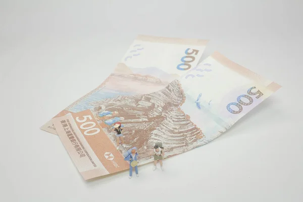Mini Cestovní Stojící Bankovky — Stock fotografie