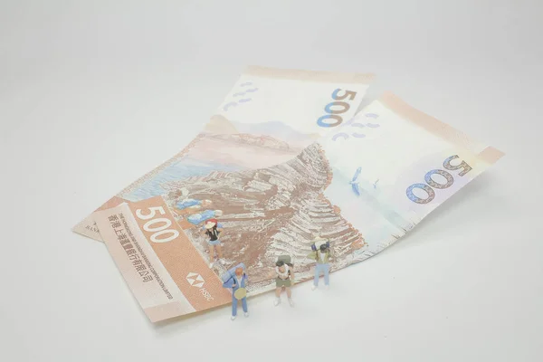 Mini Cestovní Stojící Bankovky — Stock fotografie