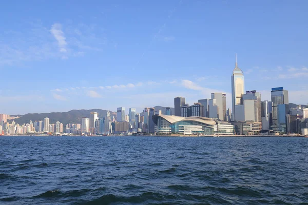 Hong Kong Skyline Porcie Lutego 2019 — Zdjęcie stockowe