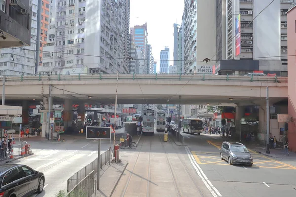 Una Vista Calle Hong Kong Feb 2019 — Foto de Stock