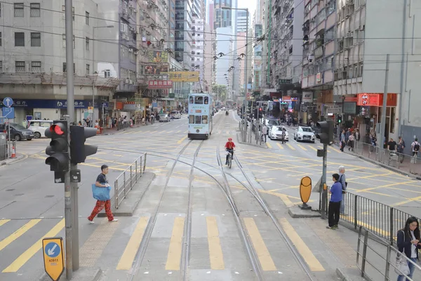 Una Vista Sulla Strada Hong Kong Feb 2019 — Foto Stock