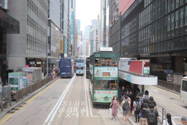 Hong Kong Adası, Çin, Şubat 2019 bir tramvay