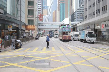 Hong Kong Adası, Çin, Şubat 2019 bir tramvay