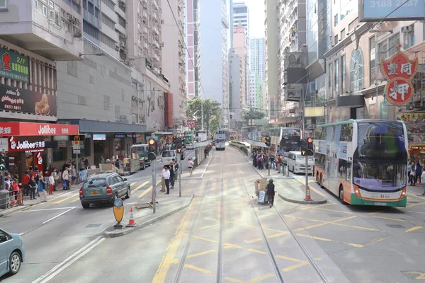 Een Straat Uitzicht Hong Kong Feb 2019 — Stockfoto